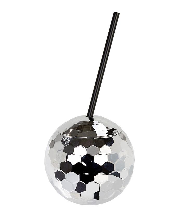 Glitterati Disco Ball Cup and Straw by Talking Tables GLIT-CUP-DISCO available here at Karnival Coctumes online party shop