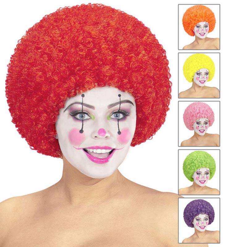Clown Tight Curly Afro Wig in a choice of colours by Widmann 6068U available here at Karnival Costumes online party shop