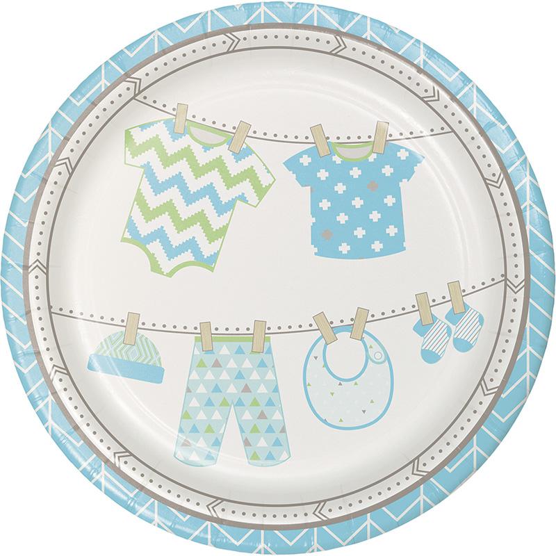 Bundle of Joy Celebrate Boy Dinner Plates - pk8 by Creative Party 318747 available here at Karnival Costumes online party shop