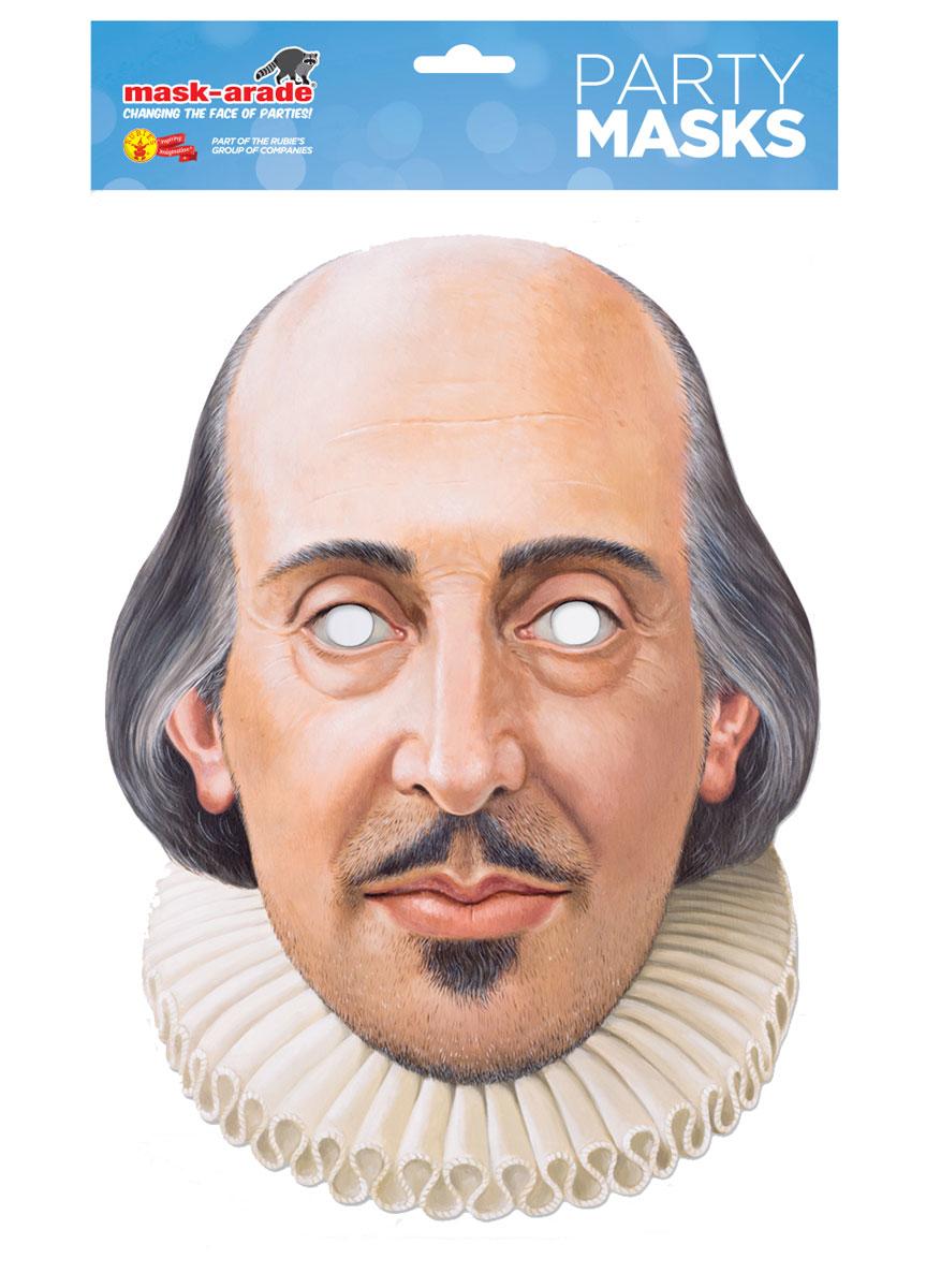 William Shakespeare Celebrity Face Mask  by Mask-erade SHAKE01 available here at Karnival Costumes online party shop