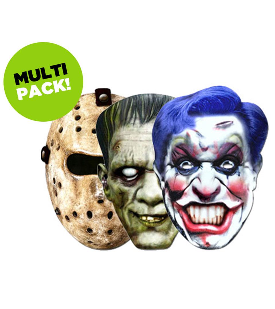 Horror Face Mask Collection - 3x Halloween Fright Night Masks by Mask-erade HORROR01 and available here at Karnival Costumes online Halloween party shop