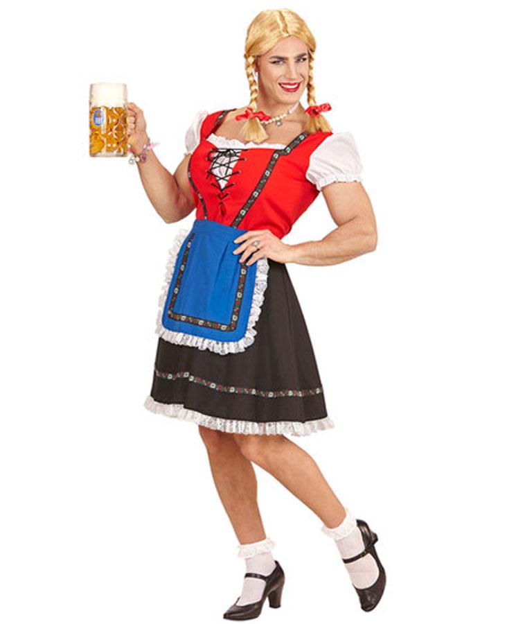 Bavarian Woman Costume for Men by Widmann 96700 available here at Karnival Costumes online party shop