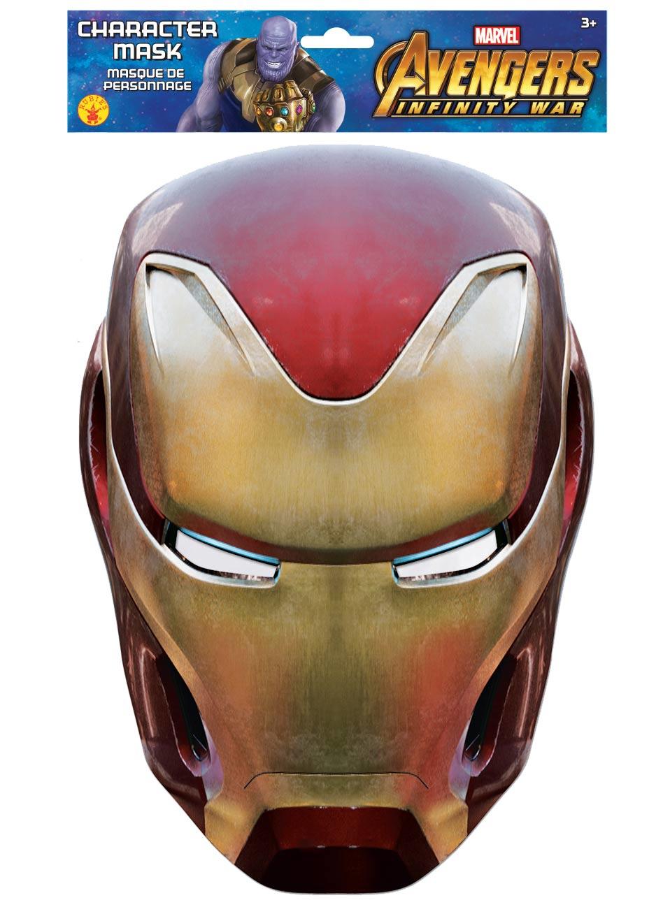 Iron Man Characer Face Mask by Mask-erade 200328 available from the Avengers Infinity War collection here at Karnival Costumes online party shop