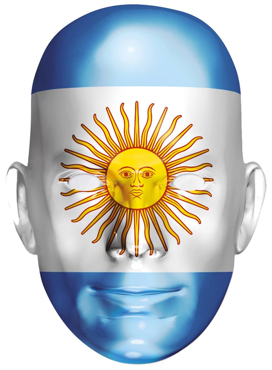 Argentina Flag Card Mask by Mask-erade ARGEN01 available from a collection of national country face masks here at Karnival Costumes online party shop