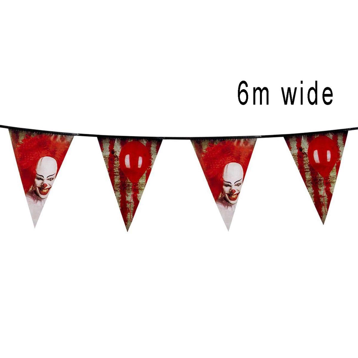 6m Horror Clown Pennant Bunting by Boland 72350 available here at Karnival Costumes online party shop