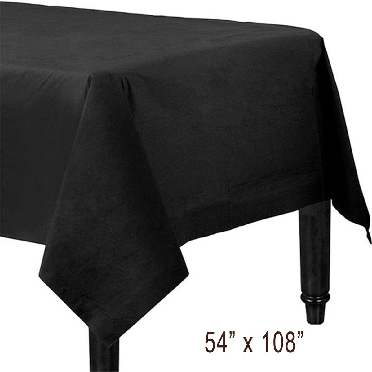 Jet Black Paper Tablecover measuring 137cm x 274cm by Amscan 57115-10 available here at Karnival Costumes online party shop