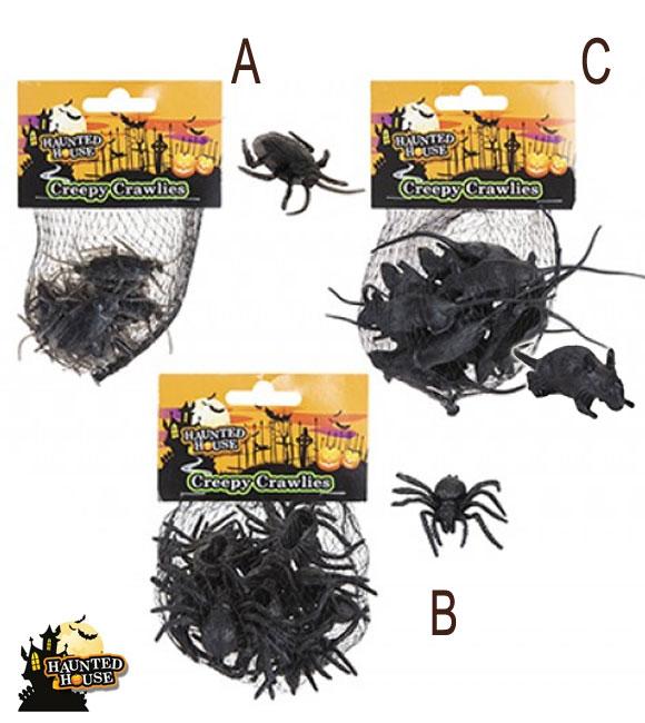 Bag of 12x Creepy Crawlies by PMS 976133 available here at Karnival Costumes online Halloween party shop
