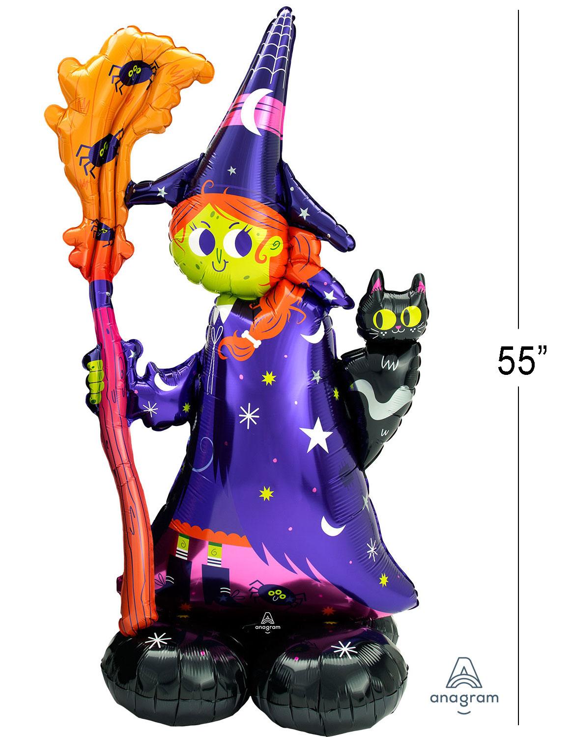 AirLoonz Scary Witch Air-Fill Character Balloon by Amscan 4241811 available here at Karnival Costumes online party shop