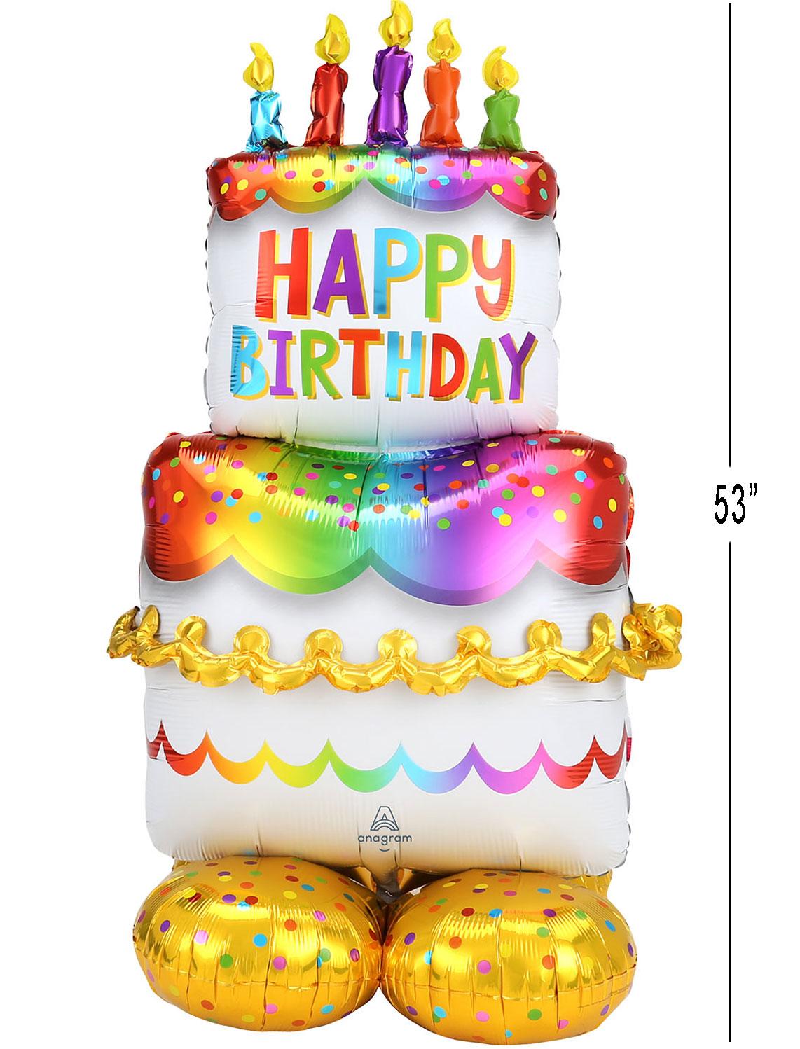 AirLoonz: Birthday Cake Air-Fill Character Balloon by Amscan 4244911 available here at Karnival Costumes online party shop