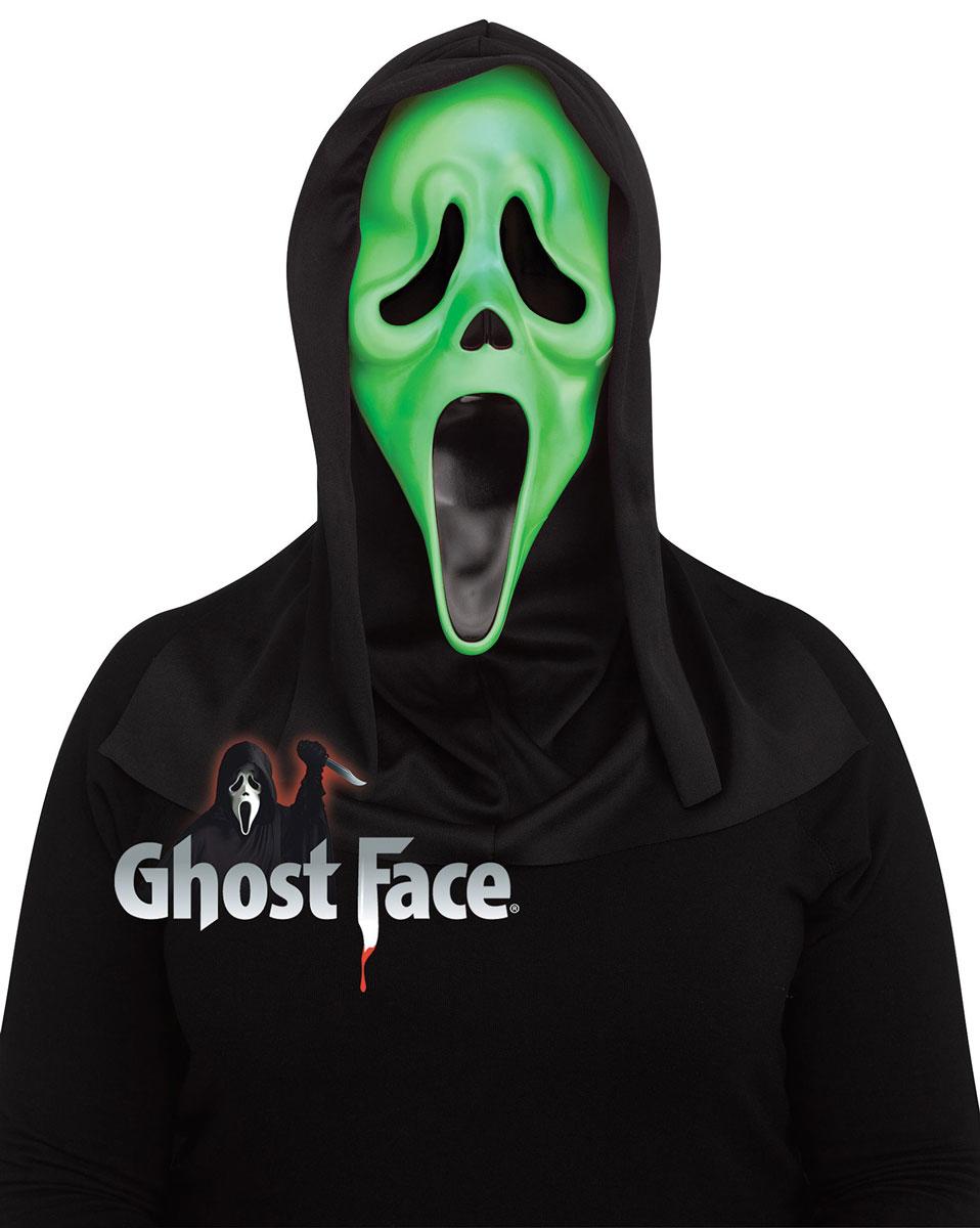 Ghostface Fluorescent Mask in Acid Apple Green fully licensed by Fun-World 9207 available in the UK here at Karnival Costumes online Halloween party shop