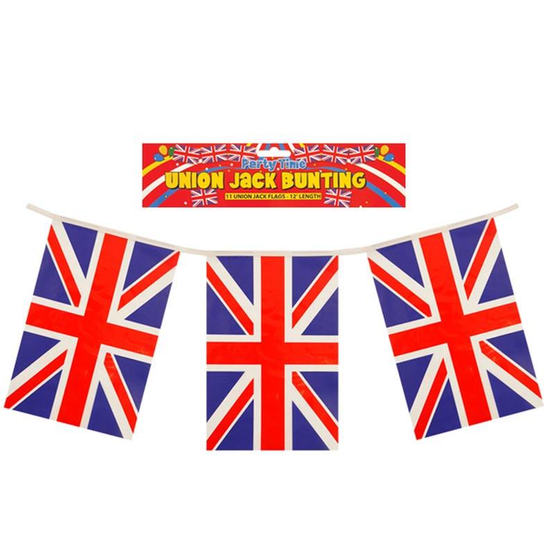 Union Jack Flag 12ft Bunting by Henbrandt F30077 available here at Karnival Costumes online party shop