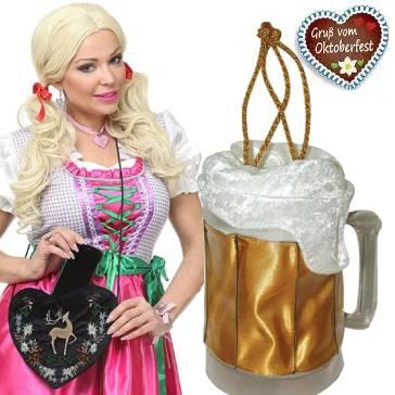 Oktoberfest costume handbags to complete your Bavarian Oktoberfest costume or outfit. Nice selection available here at Karnival Costumes online Oktoberfest party shop