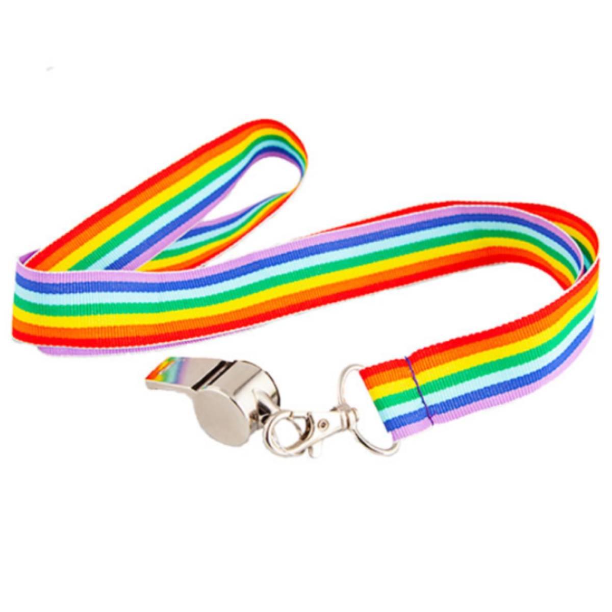 Metal Whistle on Rainbow Lanyard by Wicked Costumes AC-9089 available here at Karnival Costumes online party shop