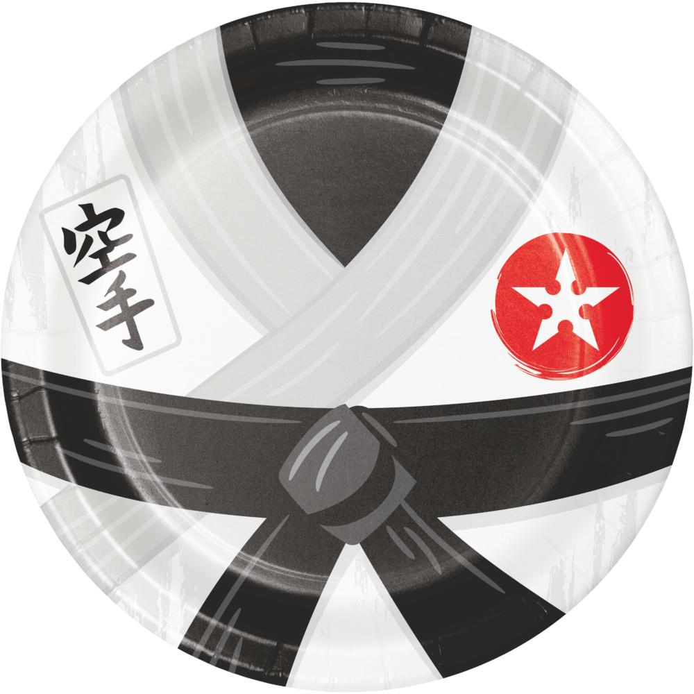 Karate Party Paper Dinner Plates 22.22cm Premium Strength by Creative Converting 346241 available here at Karnival Costumes online party shop