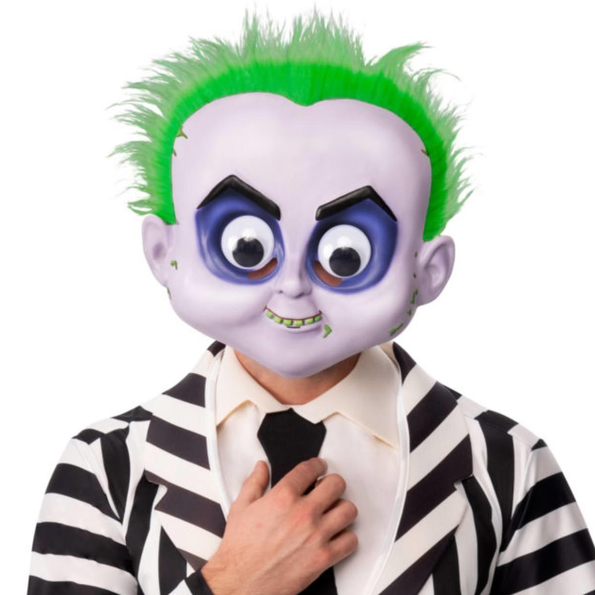 Beetlejuice Googly Eyed Face Mask by Rubies 202595 Fully Licenced and available here at Karnival Costumes online party shop