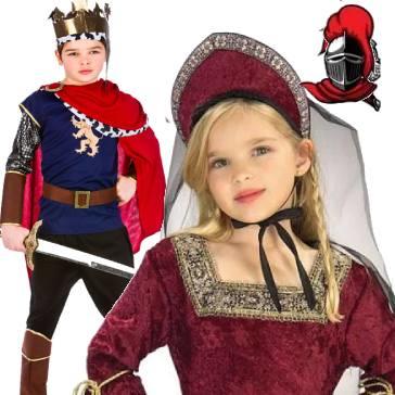 ATOSA Mittelalter-Königin-Kostüm Für Kinder – Größe 7–9 Jahre, Karneval & Mottoparty