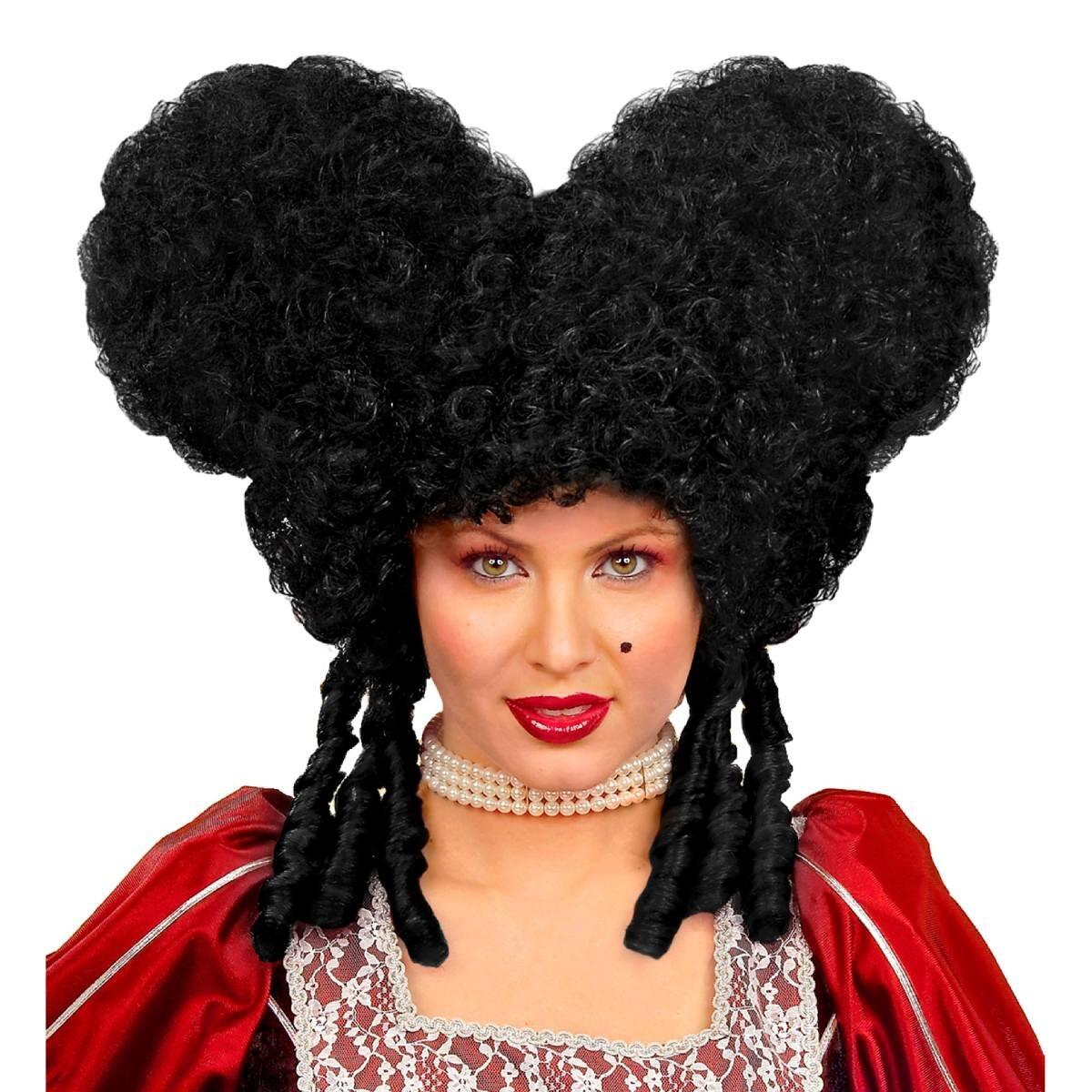 Baroque Noblewoman Period Wig in Black by Widmann 6324N Karnival Costumes