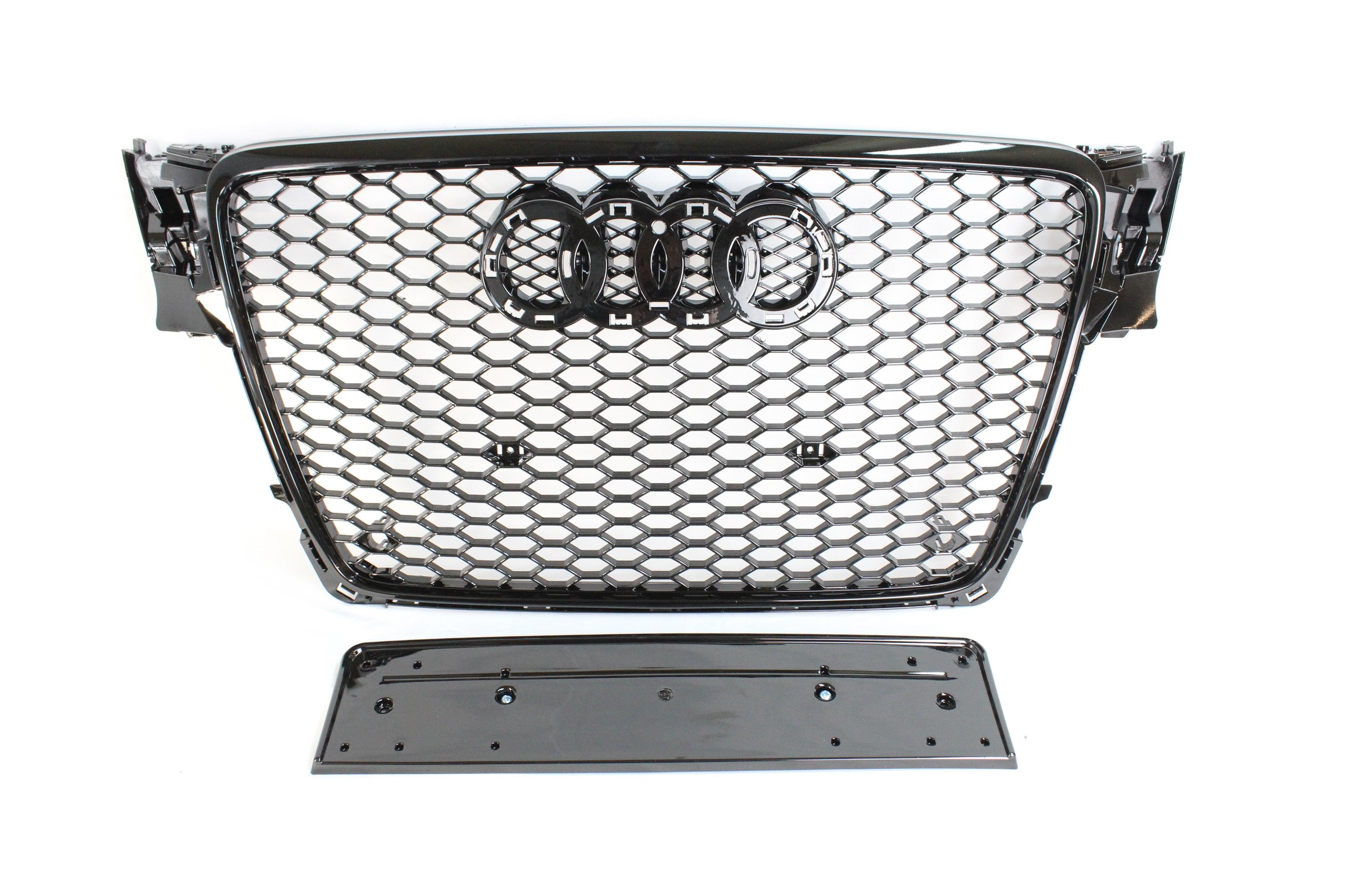 AUDI A4 S4 B8 2008-2012 ALL BLACK HONEYCOMB GRILL - BLAK BY CT CARBON - CT Carbon
