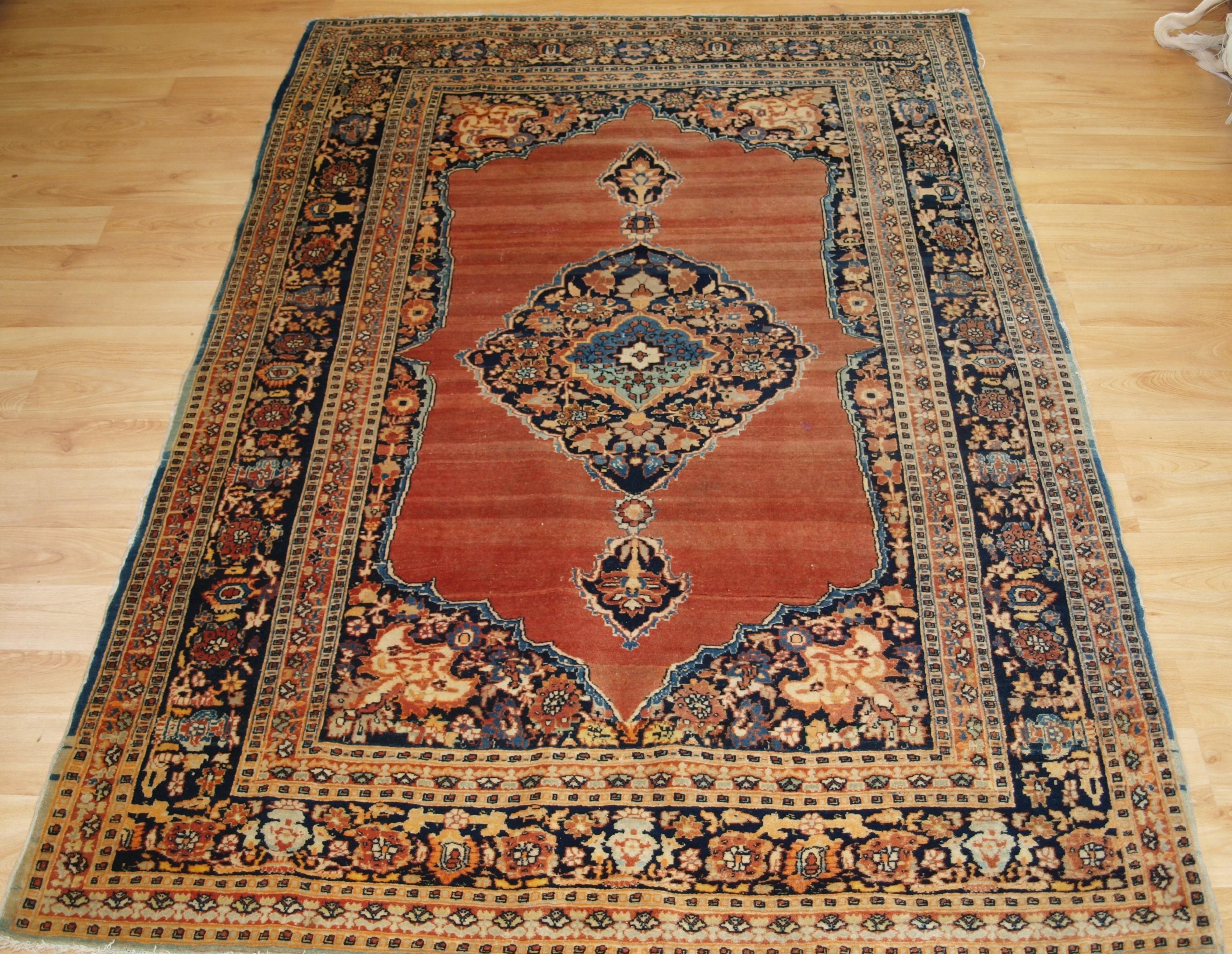 Antique Tabriz Rug Of Classic Design With A Central Medallion