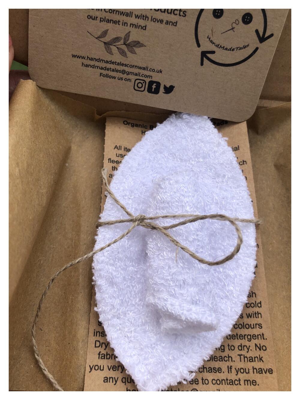 Packaged Organic bamboo Interlabial pads handmade in Cornwall
