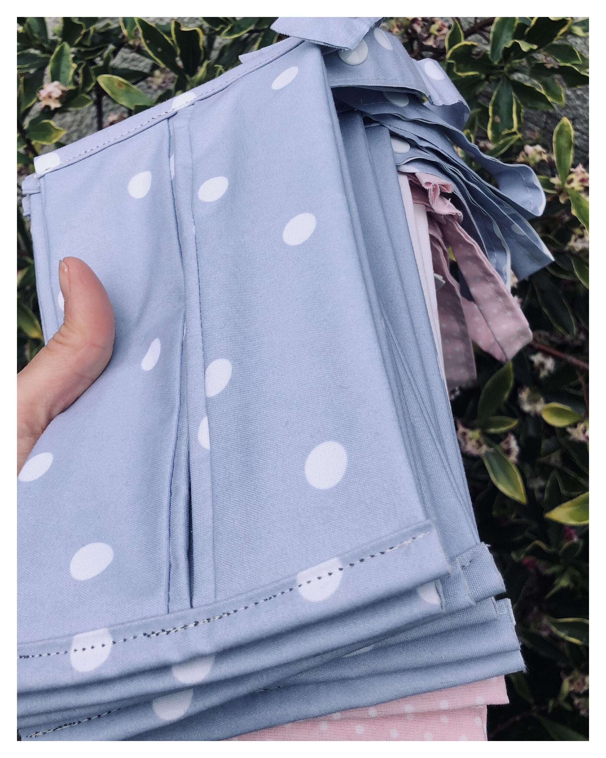 HandMade Tales Blue and White Polka Dots Wipes Holder hand held