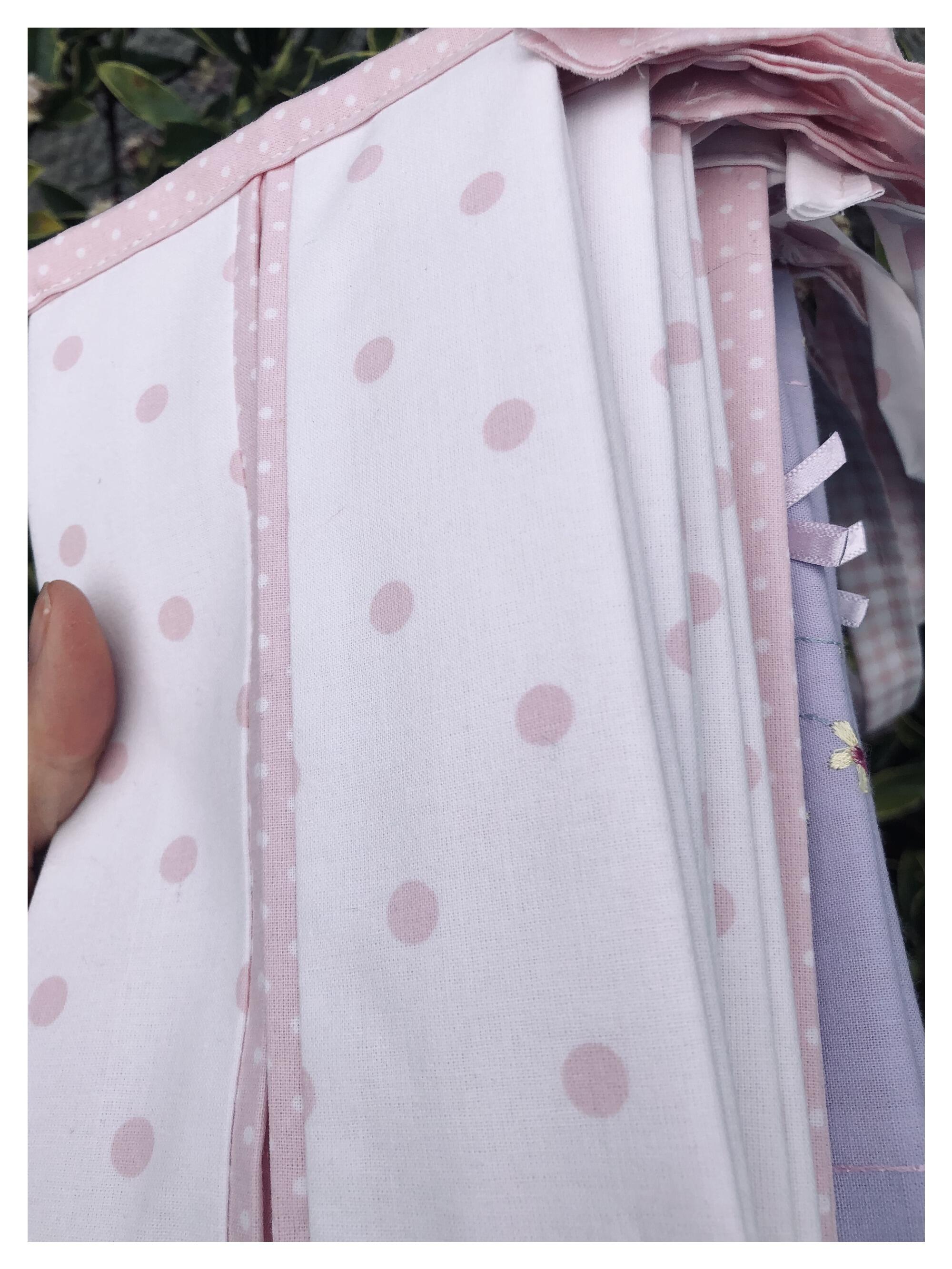 HandMade Tales White and Pink Polka Dots Wipes Holder hand held