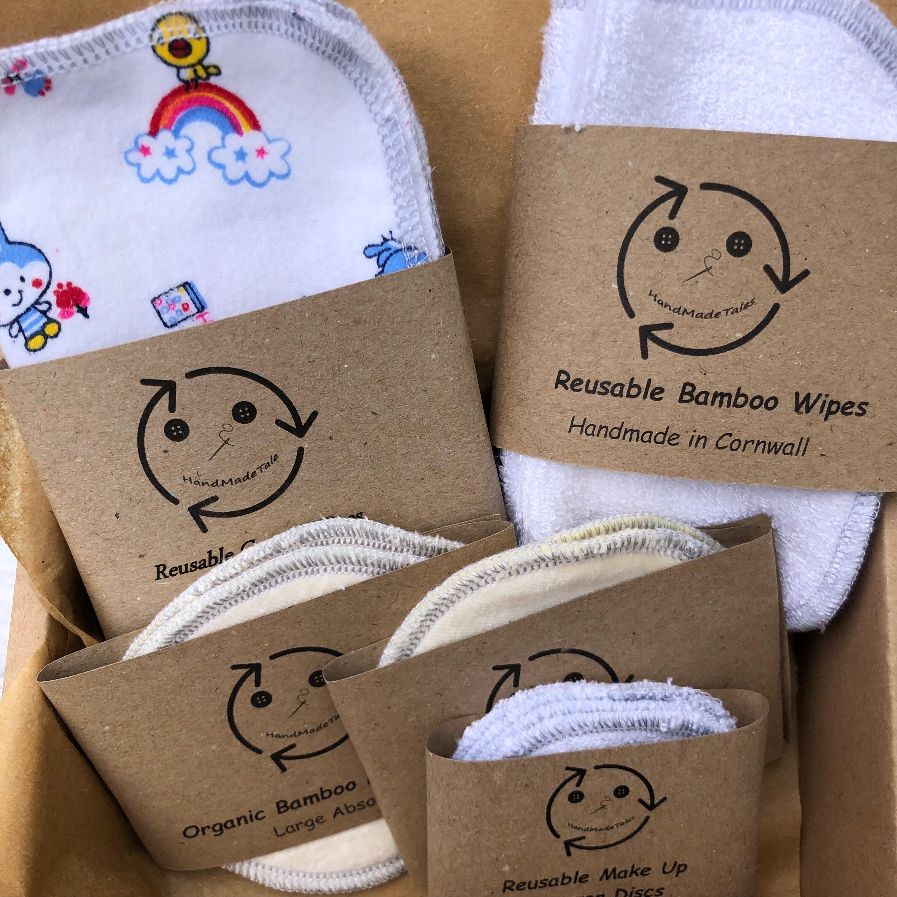 10 cotton wipes happy times 4 wipes white bamboo, 2 packs of nursing pads, 1 pack of face pads