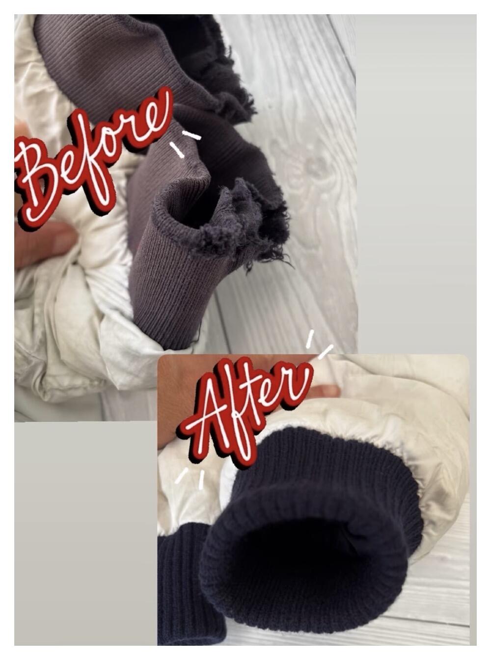 Cuffs replacement on lined jacket