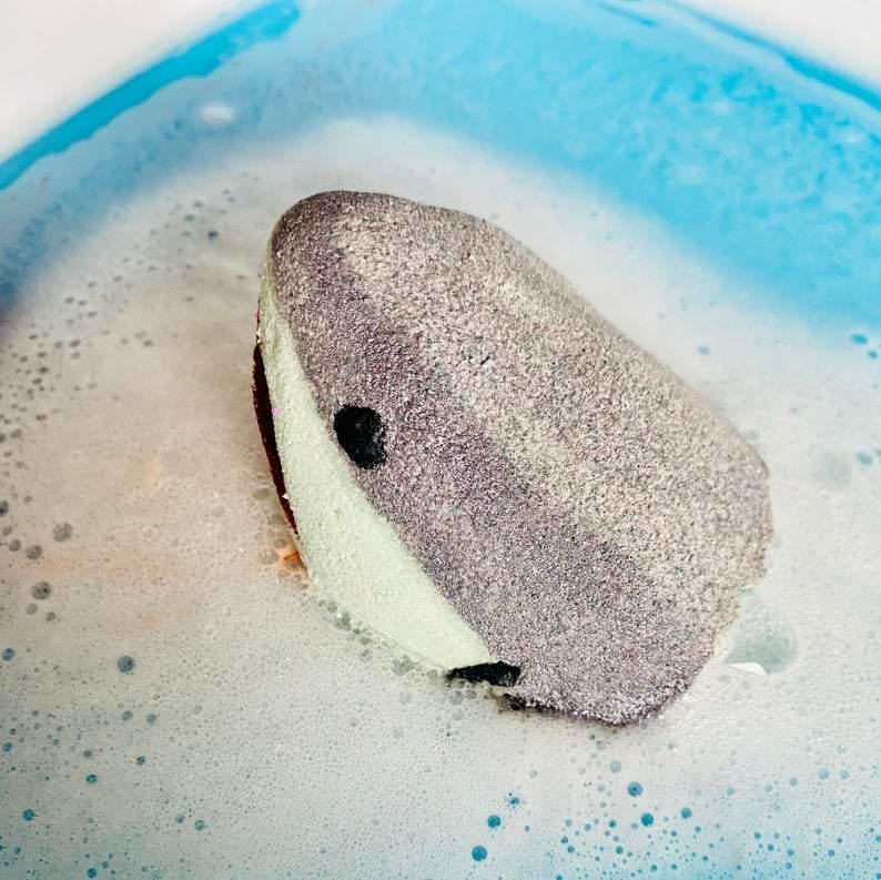 side view of the best selling shark bath bomb