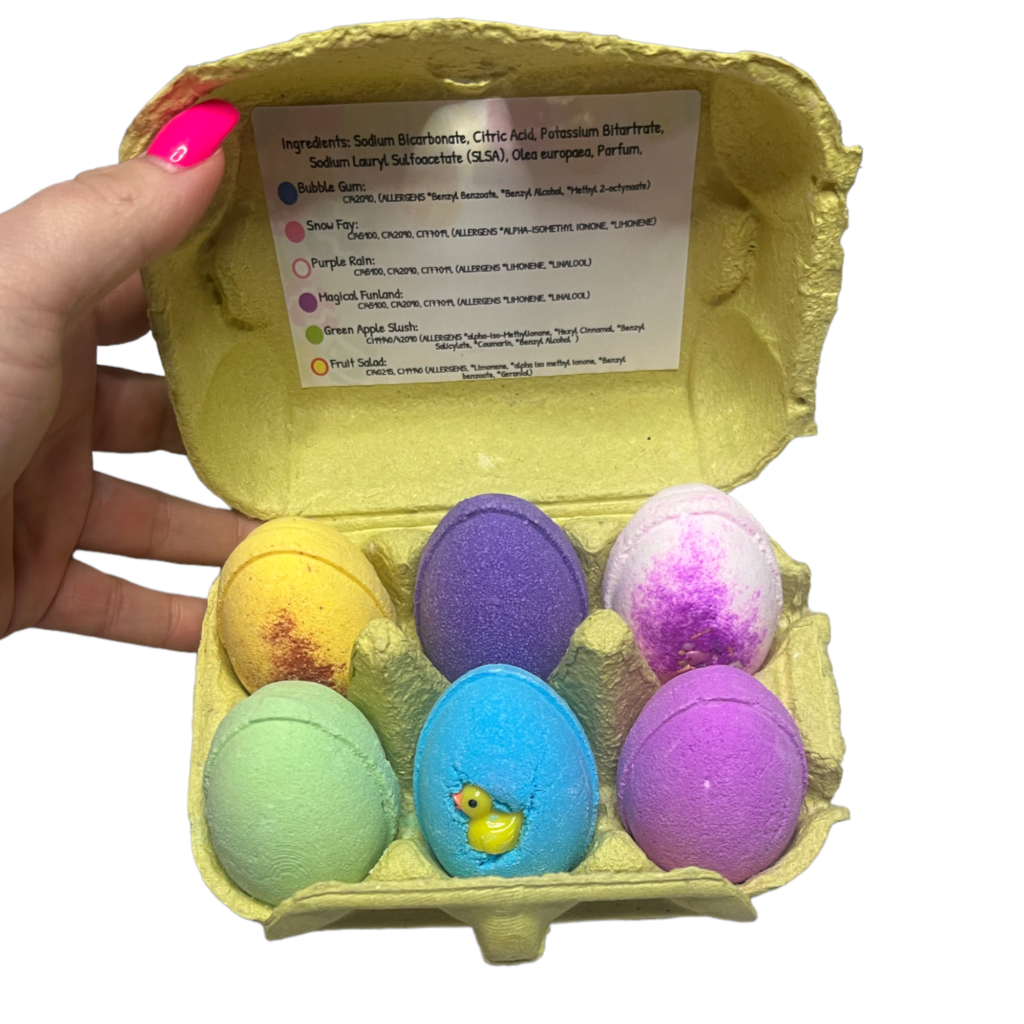 Colourful Easter egg bath bombs