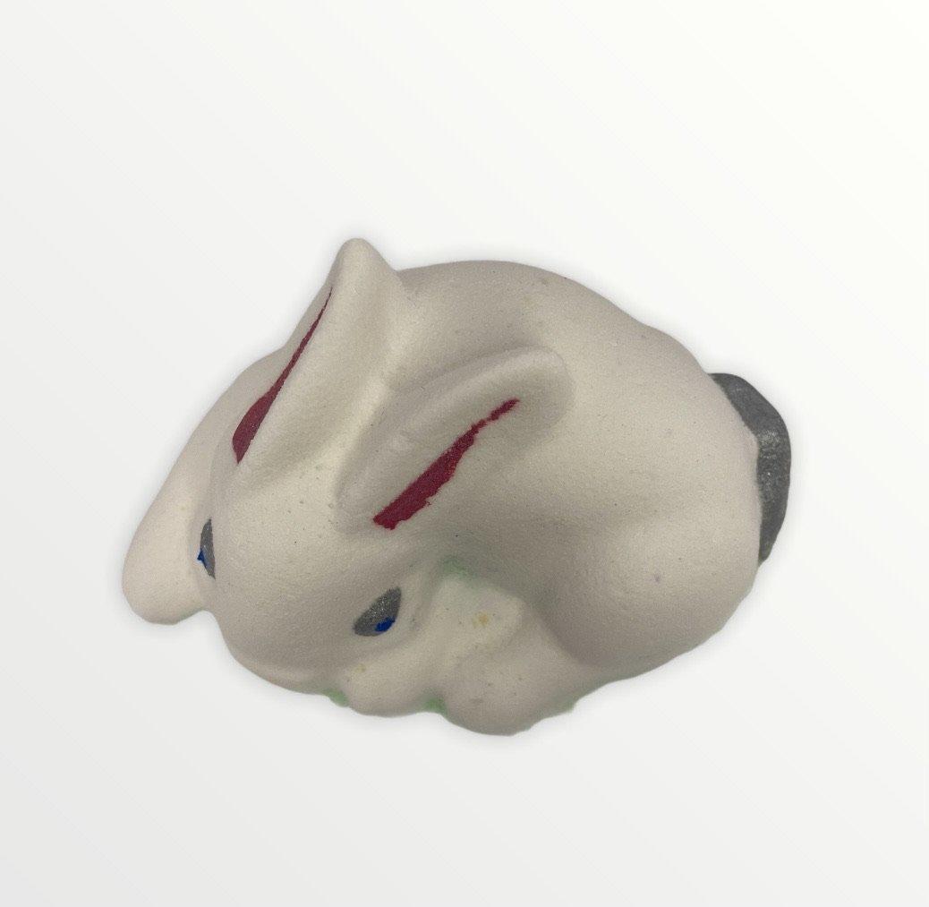 A top view of the White Bunny bath bomb.