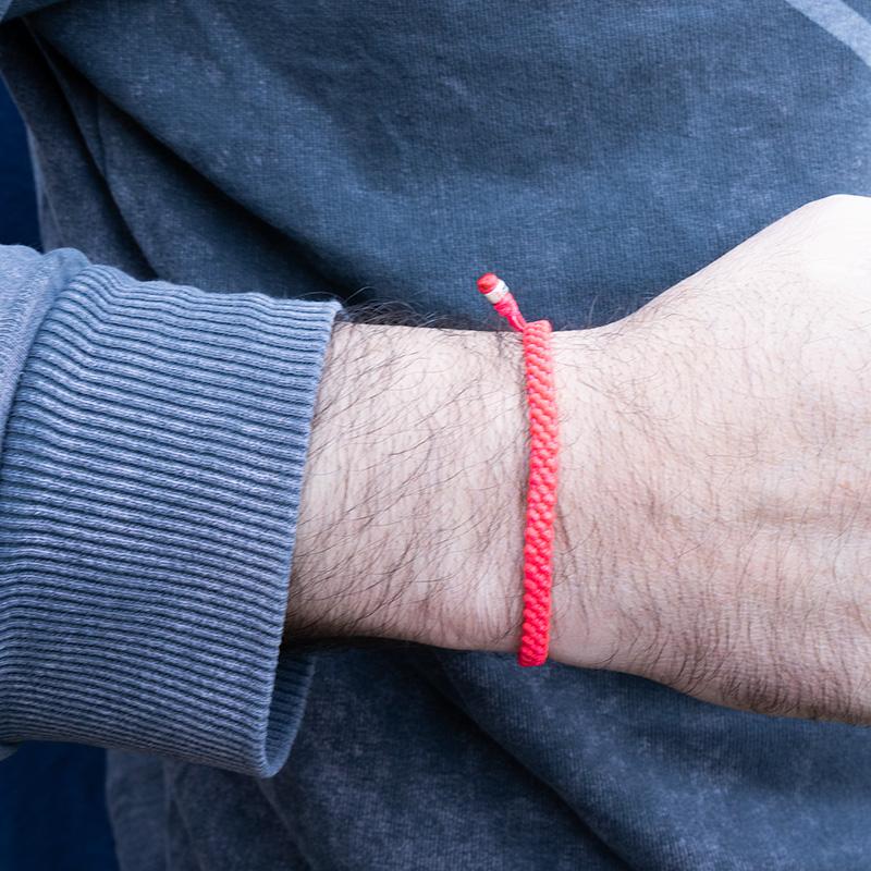 pink Rope bracelet for men