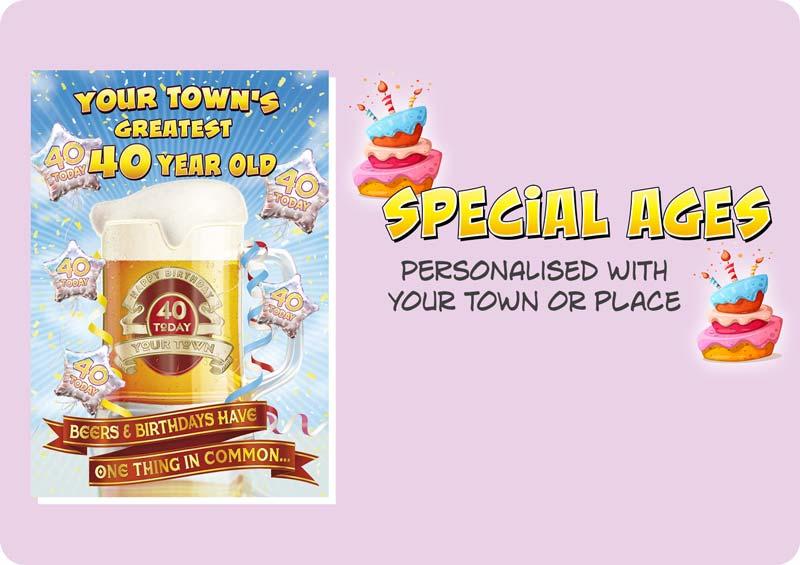 Personalised Milestone and Special Age Birthday Cards for Friends and Family.