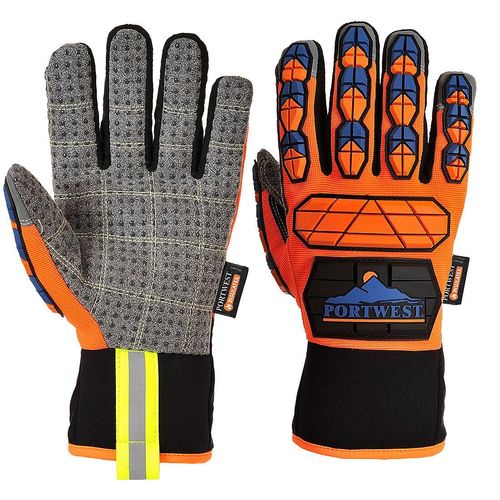 Portwest A726 - Aqua-Seal Glove - Orange/Blue - XL