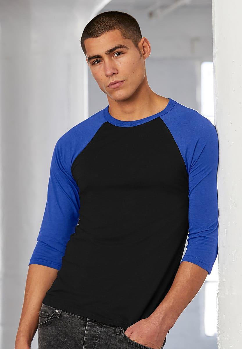 Bella Canvas 3/4 Baseball T-Shirt in White / Dark Grey (Product Code: CA3200)
