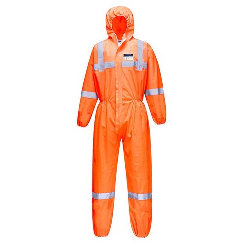 Portwest PW3 Hi-Vis Bib & Brace Overall – Medium, Orange/Schwarz, Mit Sicherheitsmerkmalen