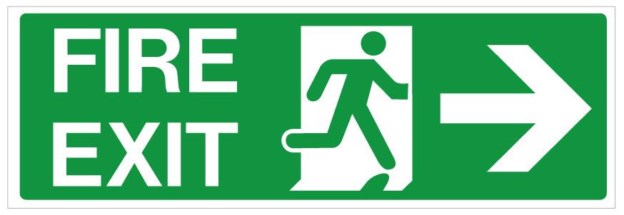 FIRE SAFETY - FIRE EXIT RIGHT 450 x 125mm