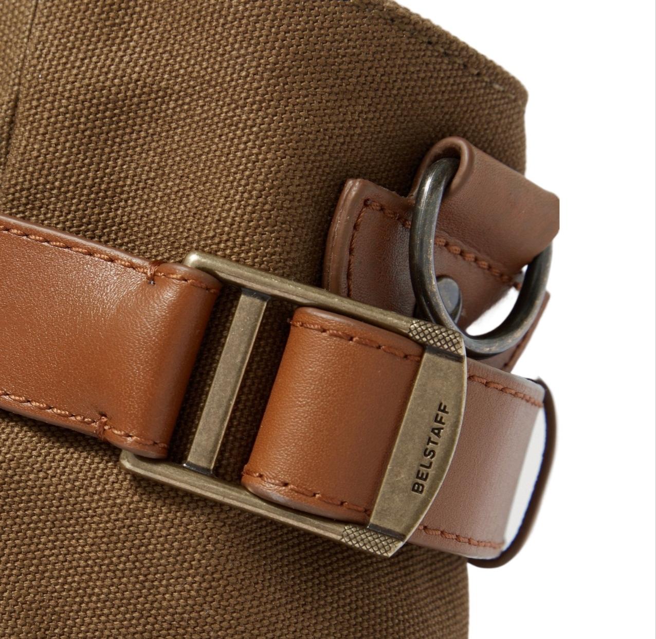 Belstaff Leather Trimmed Nylon Canvas Tote Bag Beige Black Friday