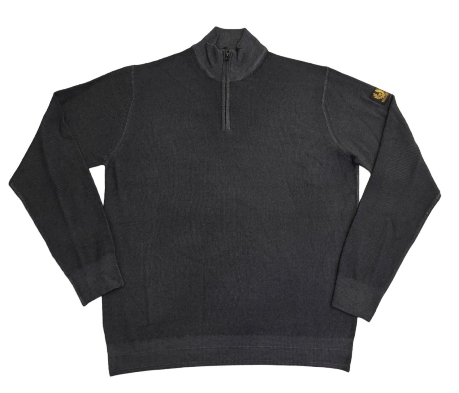 Belstaff Dark Ink Jetty Quarter Zip Wool Jumper