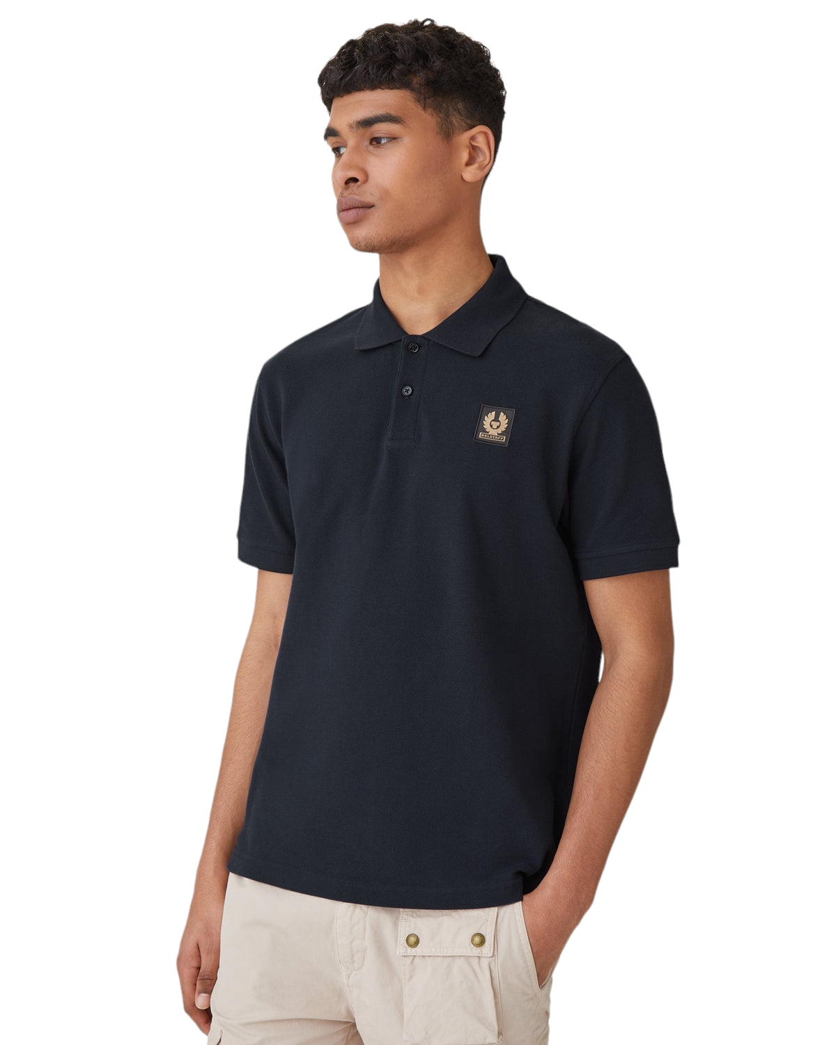 *Belstaff Patch Short Sleeve Polo Dark Ink