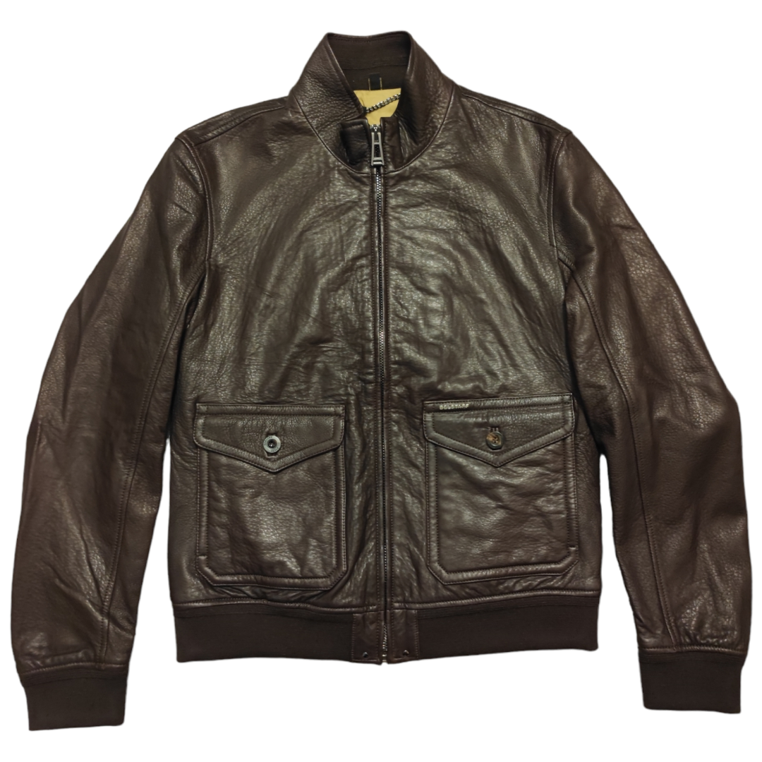 Belstaff Hughes Leather Jacket Dark Brown