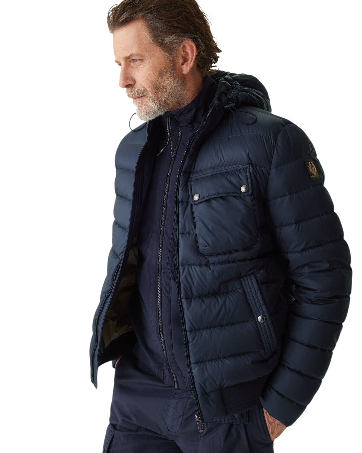 Belstaff Streamline Down Hooded Jacket Dark Ink