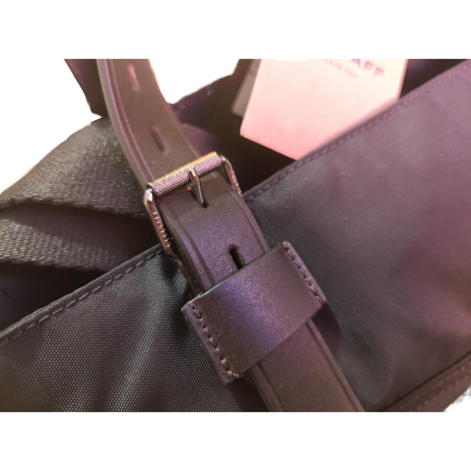 Belstaff Leather Trimmed Nylon Canvas Tote Bag Black