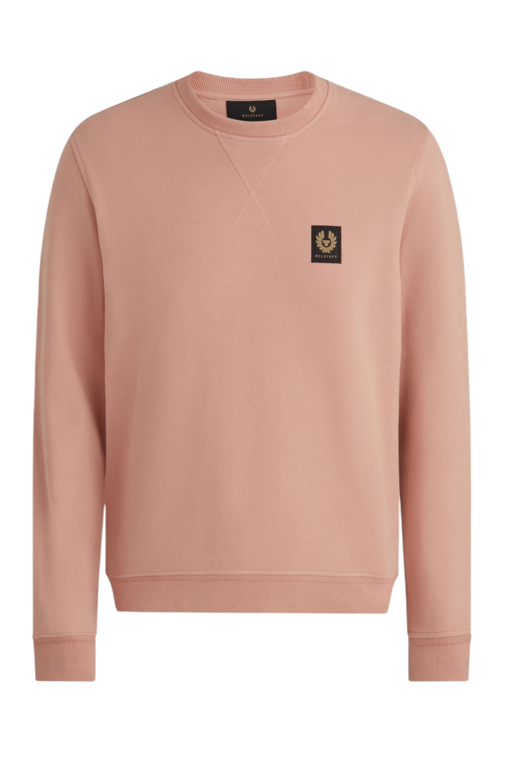 Belstaff Patch Cotton Crewneck Sweatshirt Jumper Rust Pink