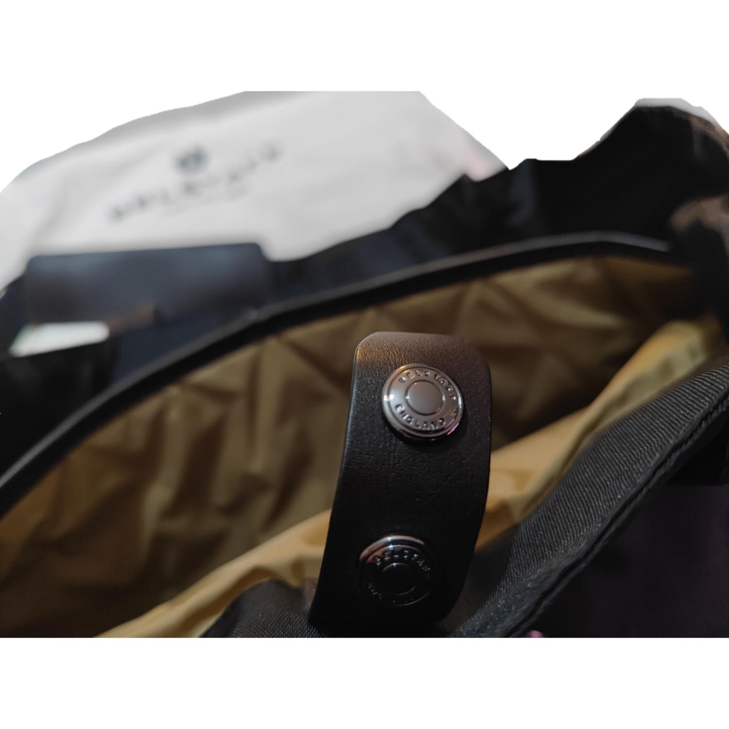 Belstaff Leather Trimmed Nylon Canvas Tote Bag Black