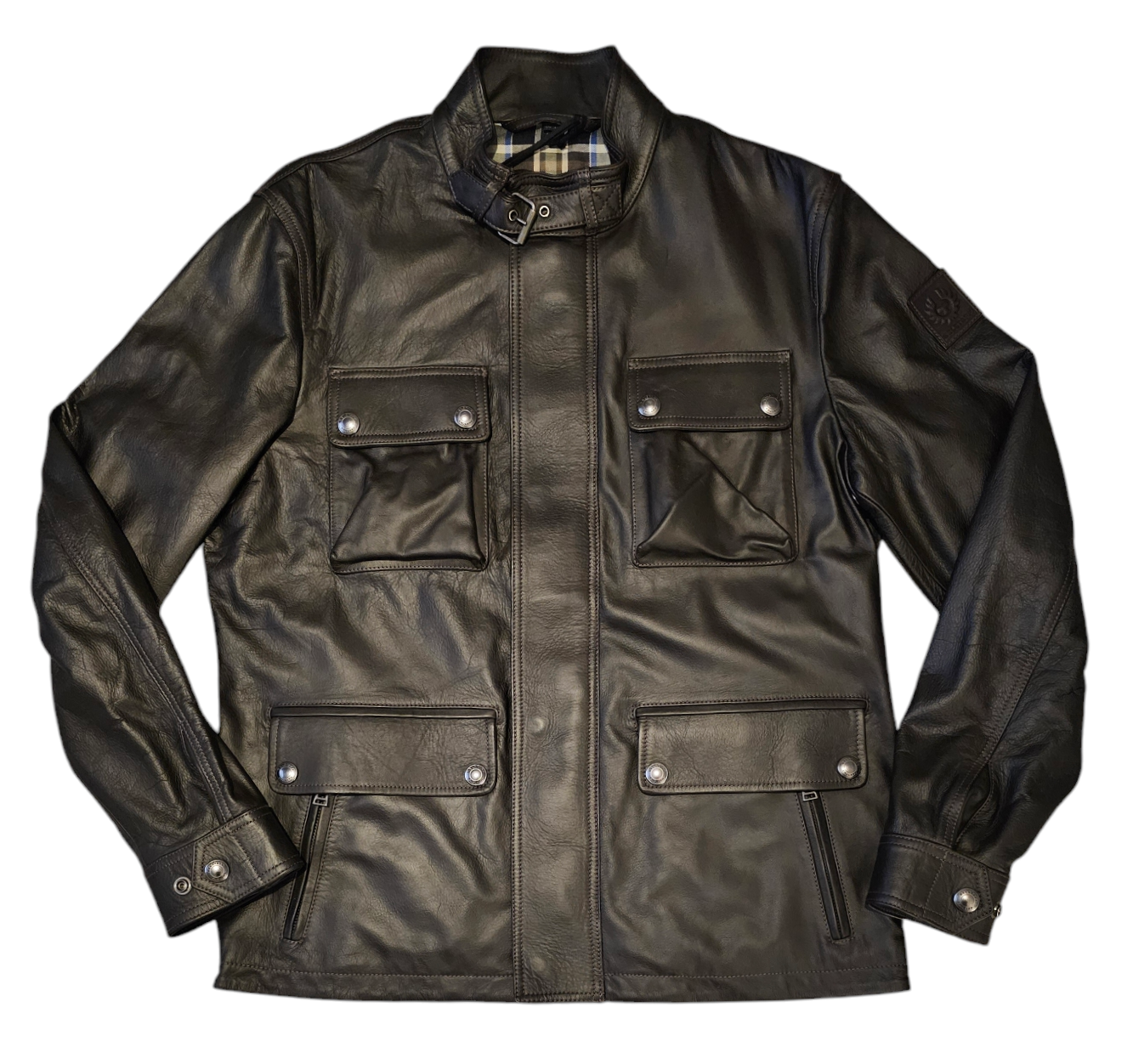 Belstaff Lamb Leather Grant Jacket Dark Brown Belstaff Lamb Leather Grant Jacket Dark Brown