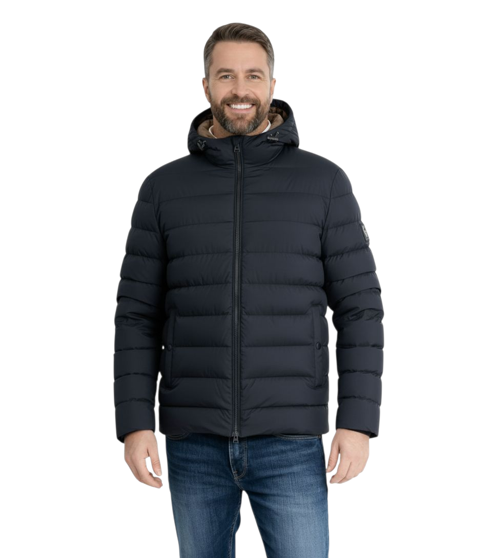 Belstaff Roller Puffer Hooded Jacket Dark Ink