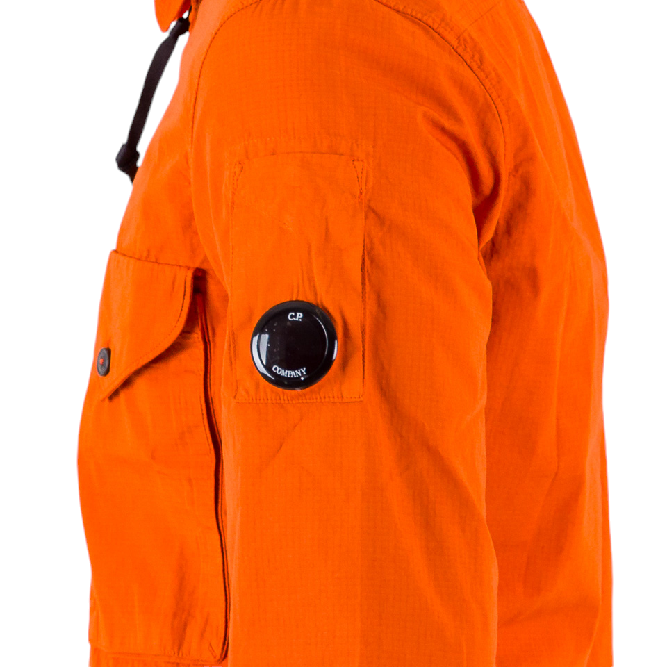 C P COMPANY RIPSTOP COTTON LENS OVERSHIRT SHACKET 439 ORANGE CP c-p-company-ripstop-cotton-lens-overshirt-shacket-439-orange-cp