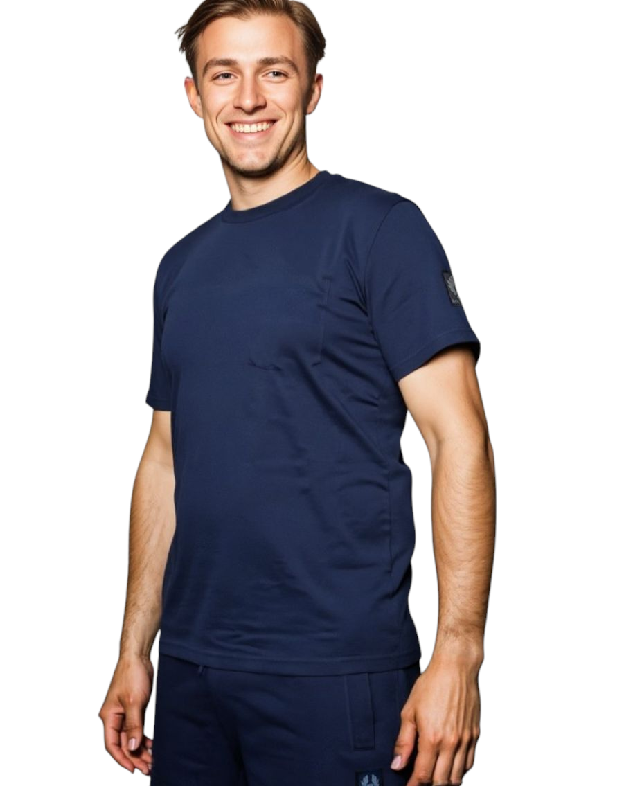 Belstaff Thom Short Sleeve Cotton T Shirt Deep Navy - Main Image