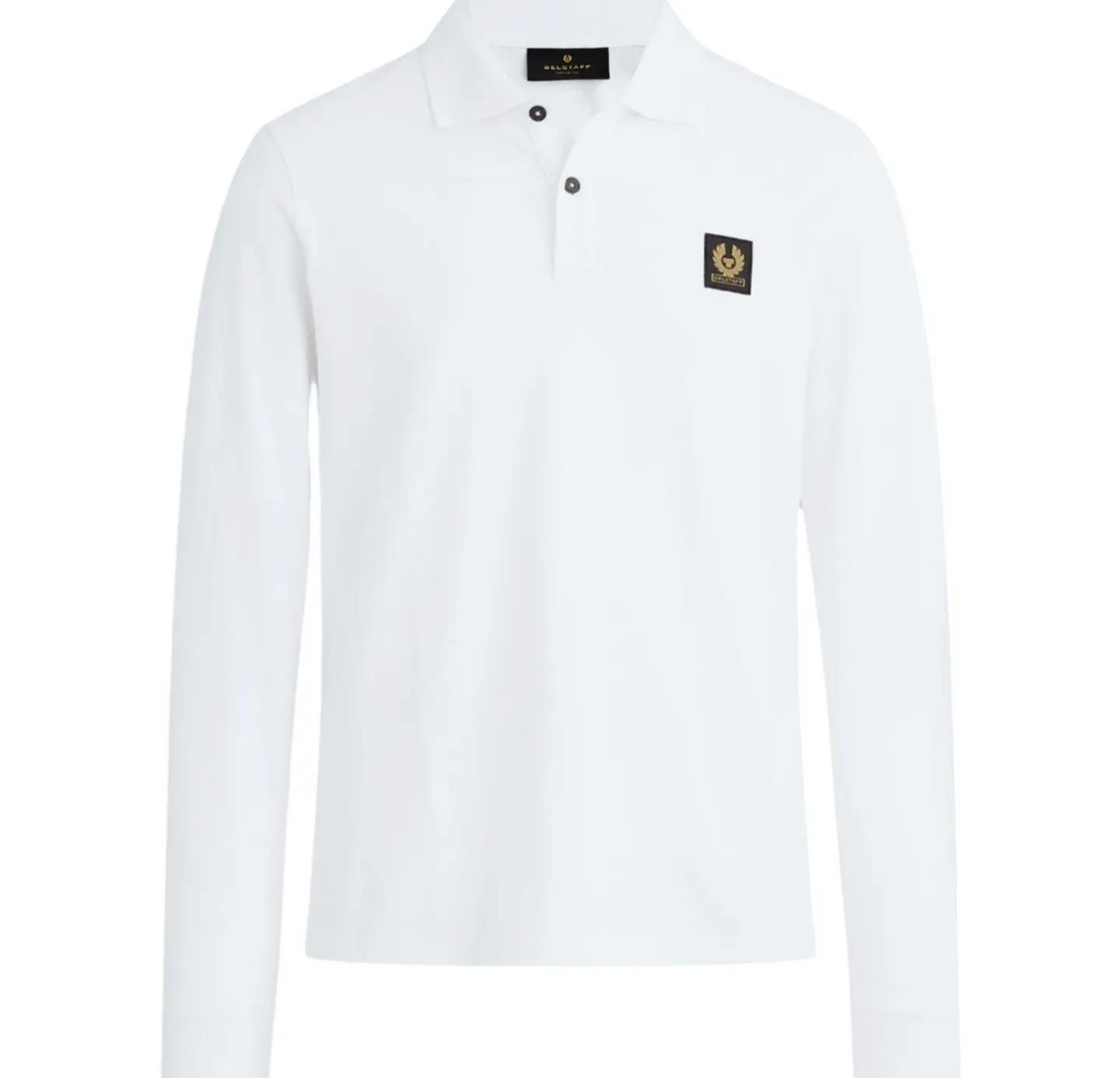 Belstaff Patch Long Sleeve Polo White